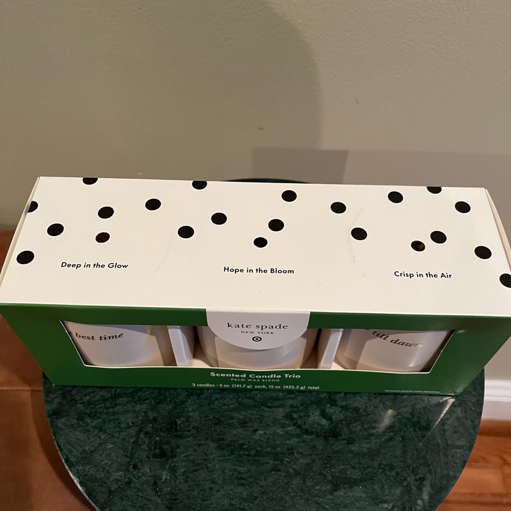 Kate Spade X Target Ceramic Jar 3 Candle Gift Set Cream containers, NIB - Picture 5 of 6